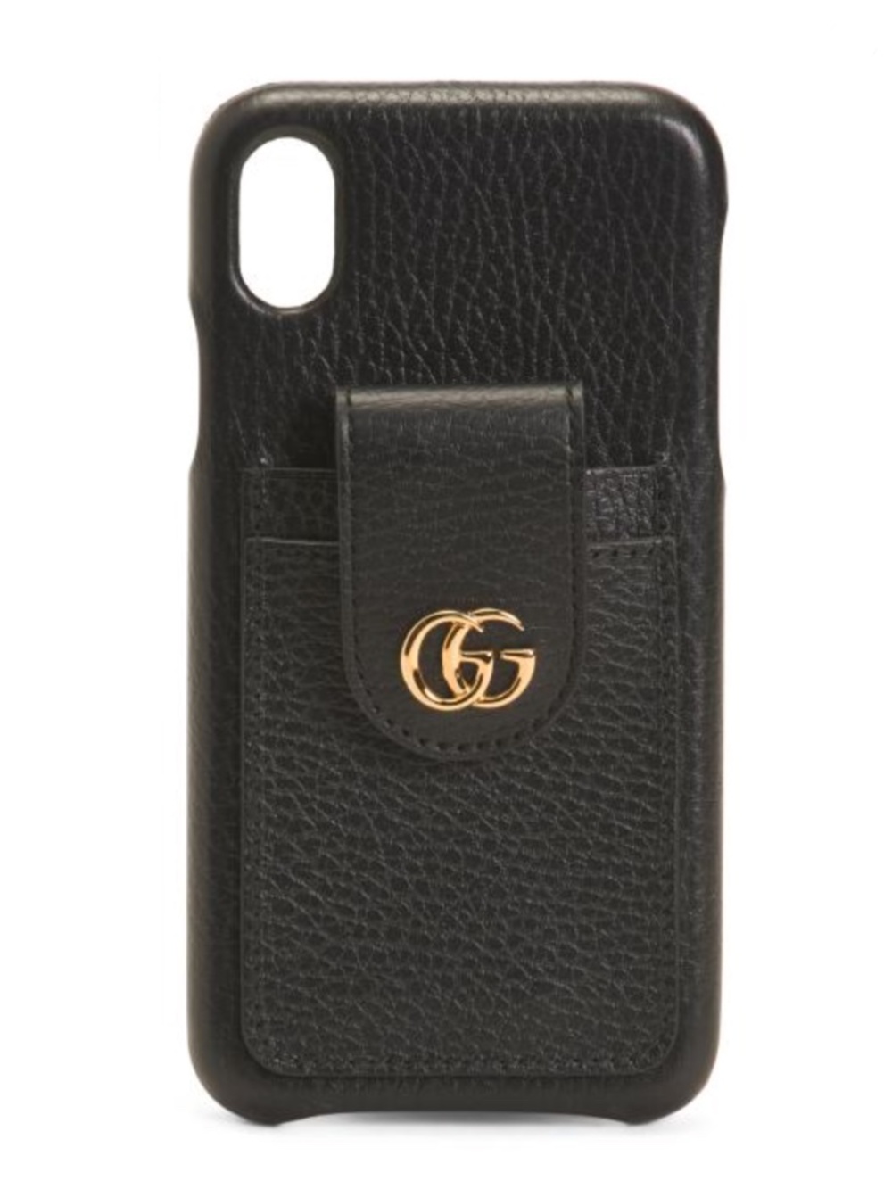 NIB $390 Gucci Black Calf Leather GG Maramont iPhone XR case with card slots!